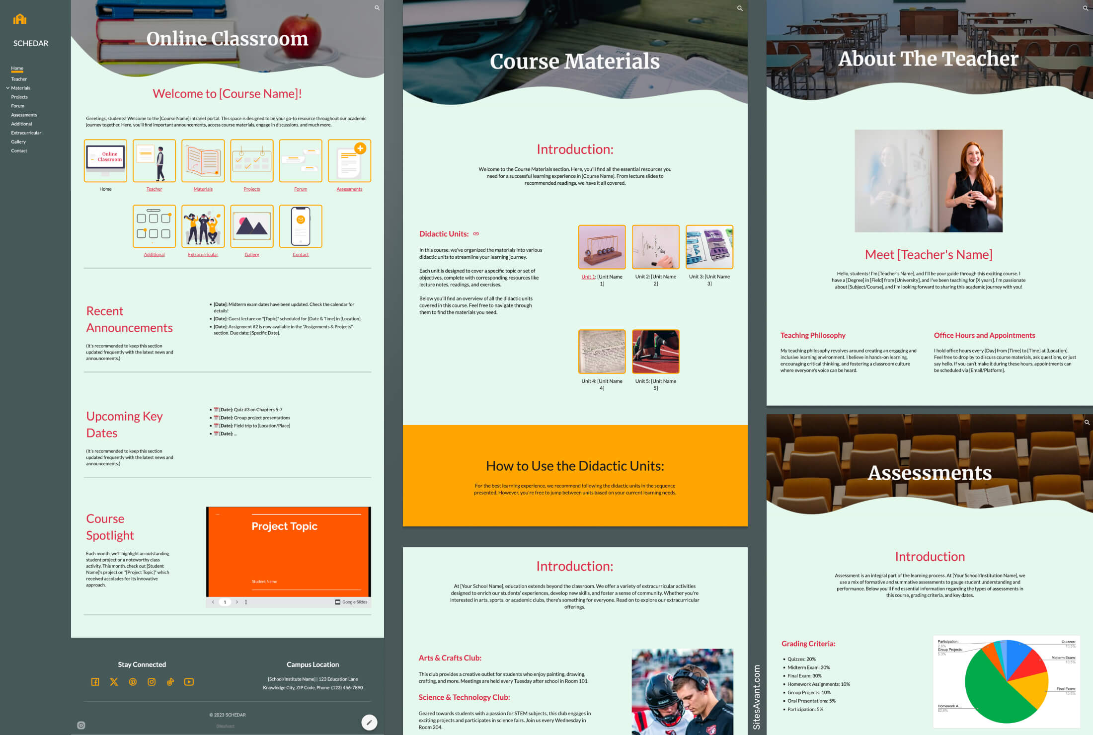 SCHEDAR Google Sites Template
