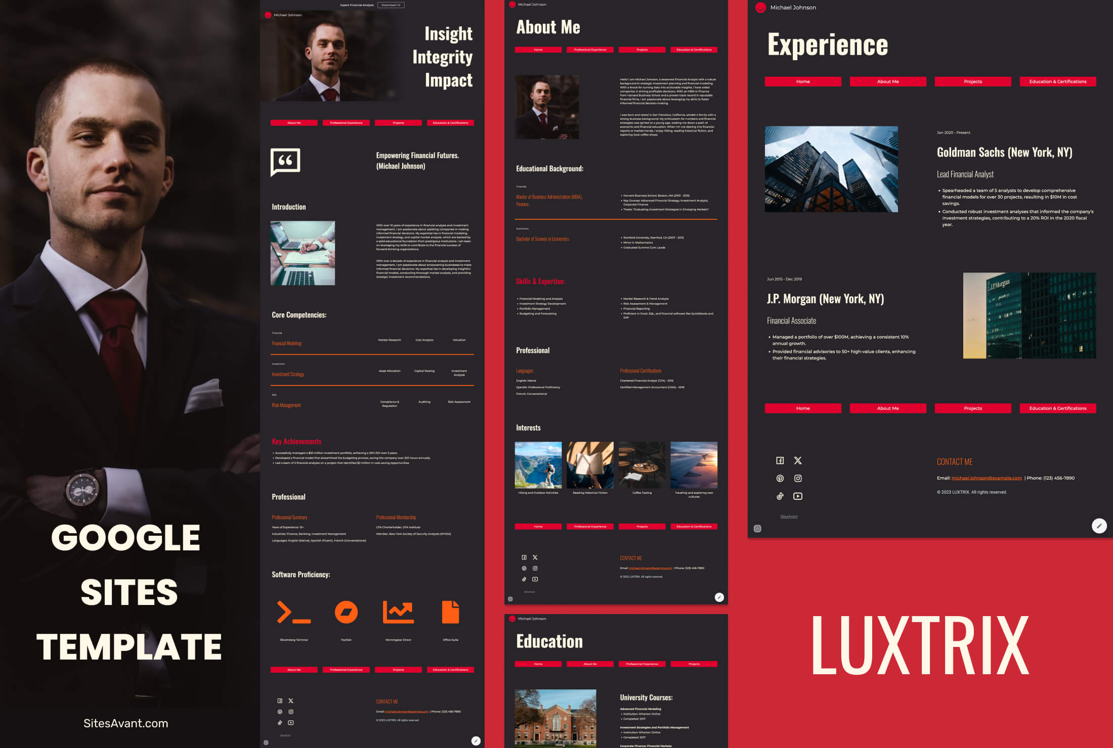 LUXTRIX Google Sites Template