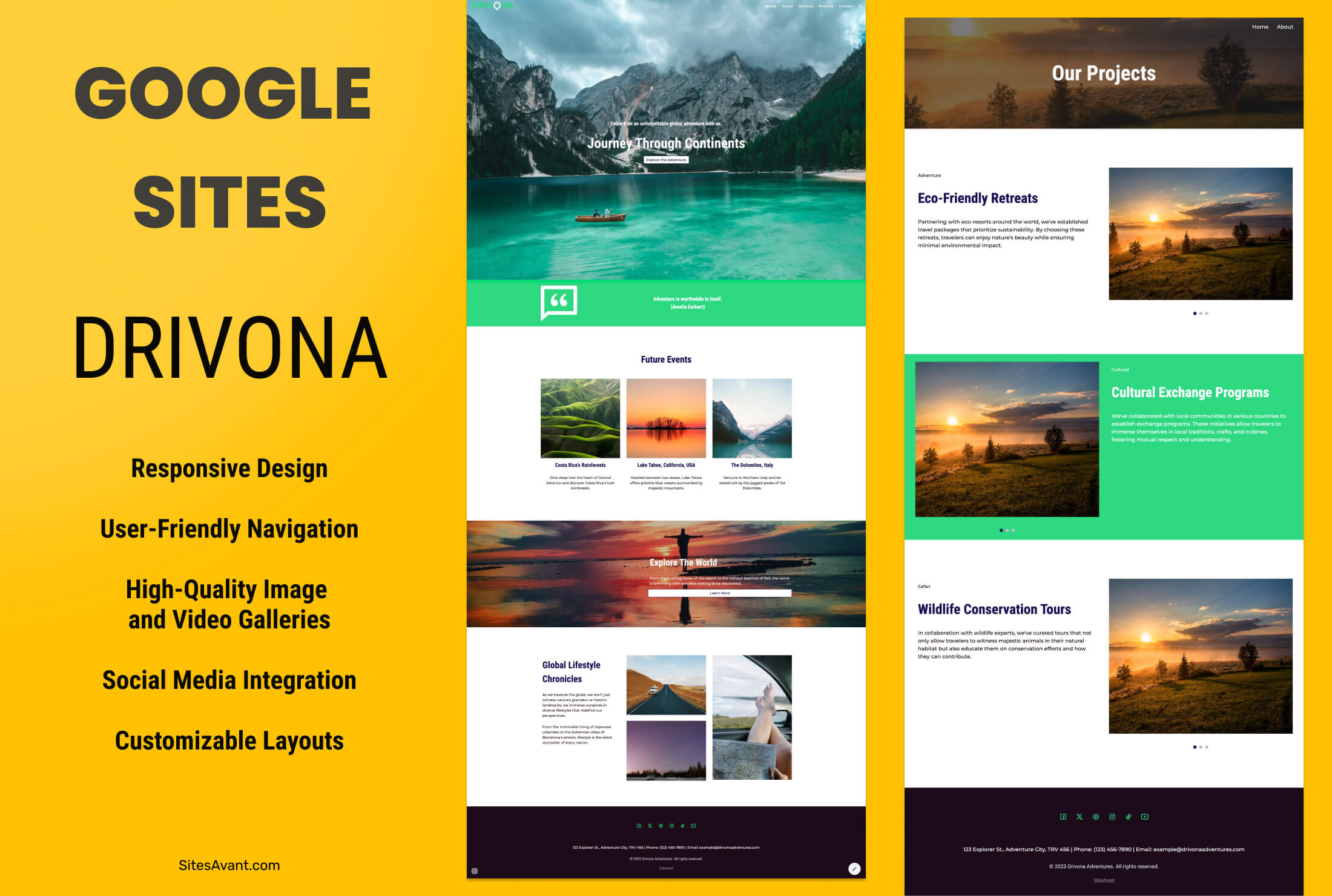 DRIVONA Google Sites Template