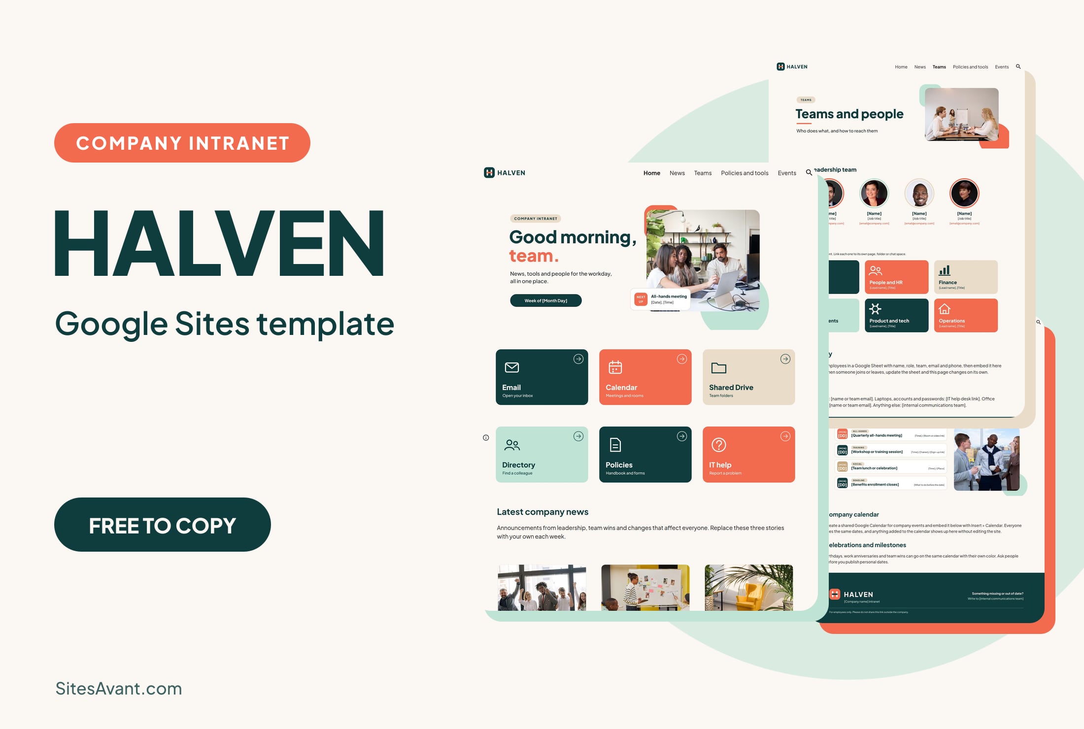 HALVEN Google Sites şirket intraneti şablonu