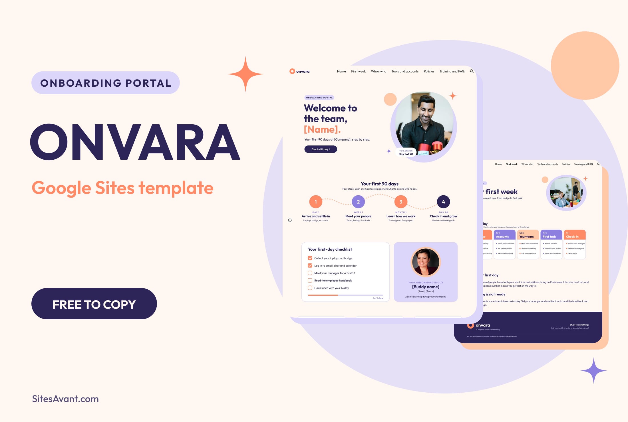 ONVARA Onboarding-Portal-Vorlage für Google Sites