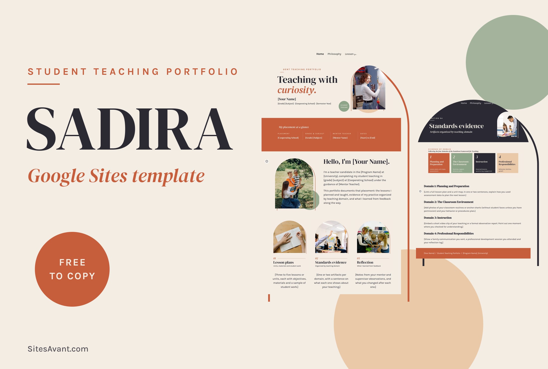 SADIRA Google Sites Vorlage für das Praktikumsportfolio im Lehramt
